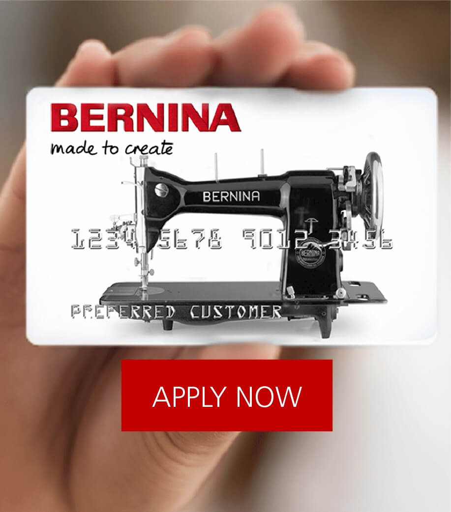 Financing available with a BERNINA credit card, apply now by clicking here.