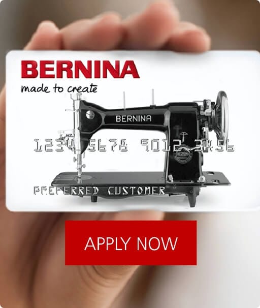 BERNINA Finance Banner. Apply Now.