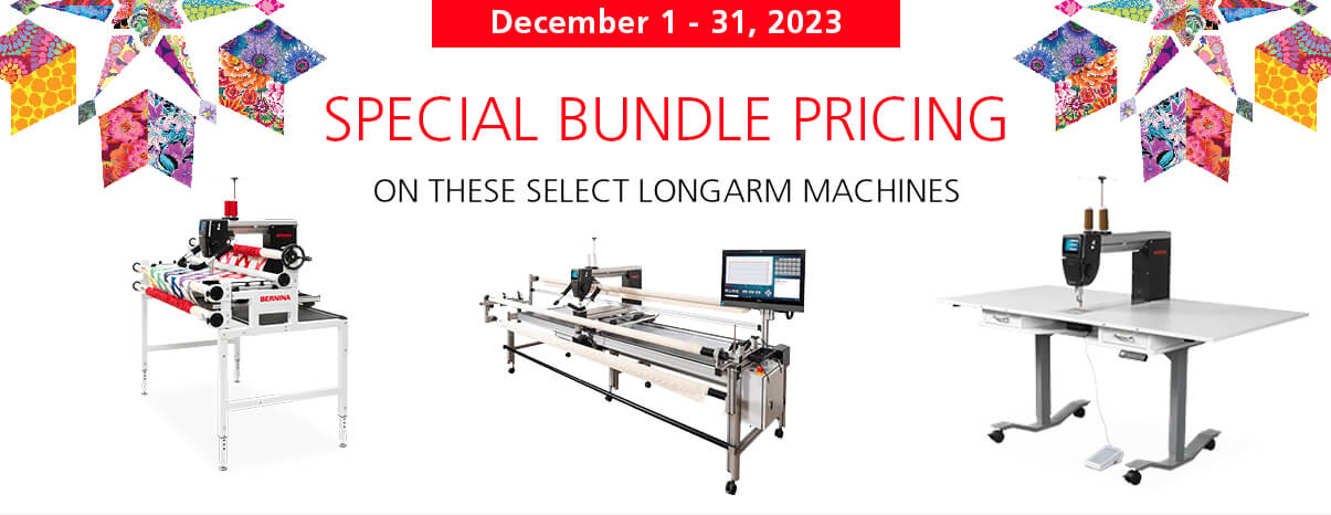 Special Bundle Savings on select Longarm machines. Shop Now.