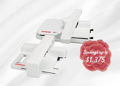 50% OFF MSRP ON THE NEW 5 OR 7/8 SERIES EMBROIDERY MODULE WITH SMART DRIVE TECHNOLOGY (SDT) WITH THE TRADE IN OF A PRIOR 5 OR 7/8 SERIES EMBROIDERY MODULE. FIND A DEALER.