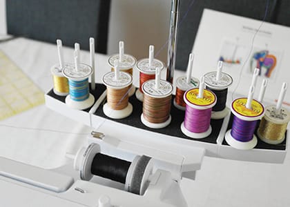 Accessory of the month - 25% OFF MSRP BERNINA Multiple-spool holder. Buy Now.