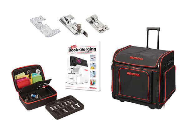 Save 20% on BERNINA Serger Suitcase and Accessory Case, The BIG Book of Serging and all BERNINA and bernetter Serger Feet!