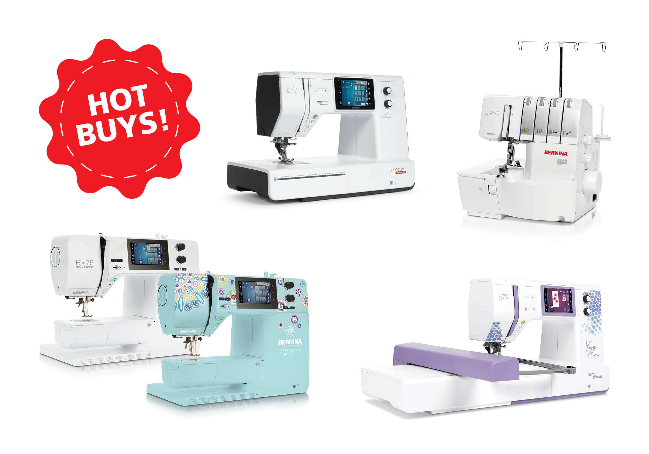 During the months of July and August,  save on select BERNINA and bernette machines!