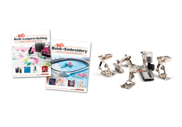 You can never have too many accessories!  Save 20% off BERNINA & bernette Presser reet and Blu Books.