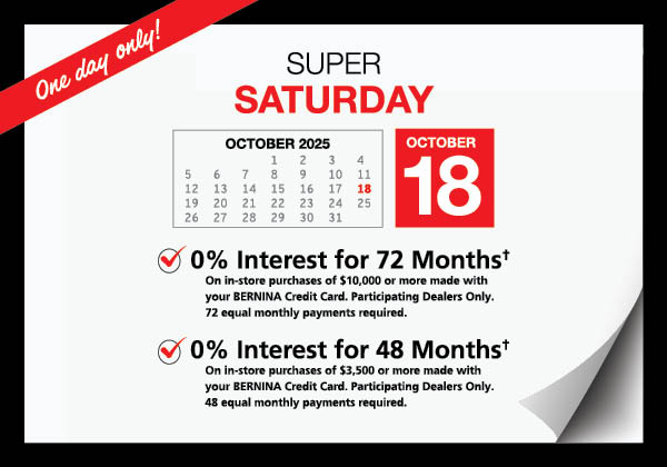 BERNINA Financing Learn More