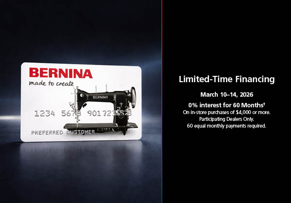 BERNINA Financing Offer Learn More