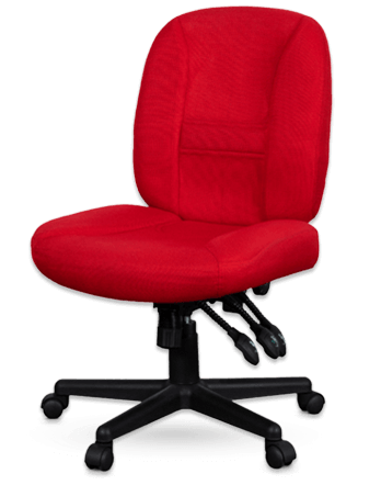Arrow Red Sewing Chair with Scalloped Base Buttons on Black 